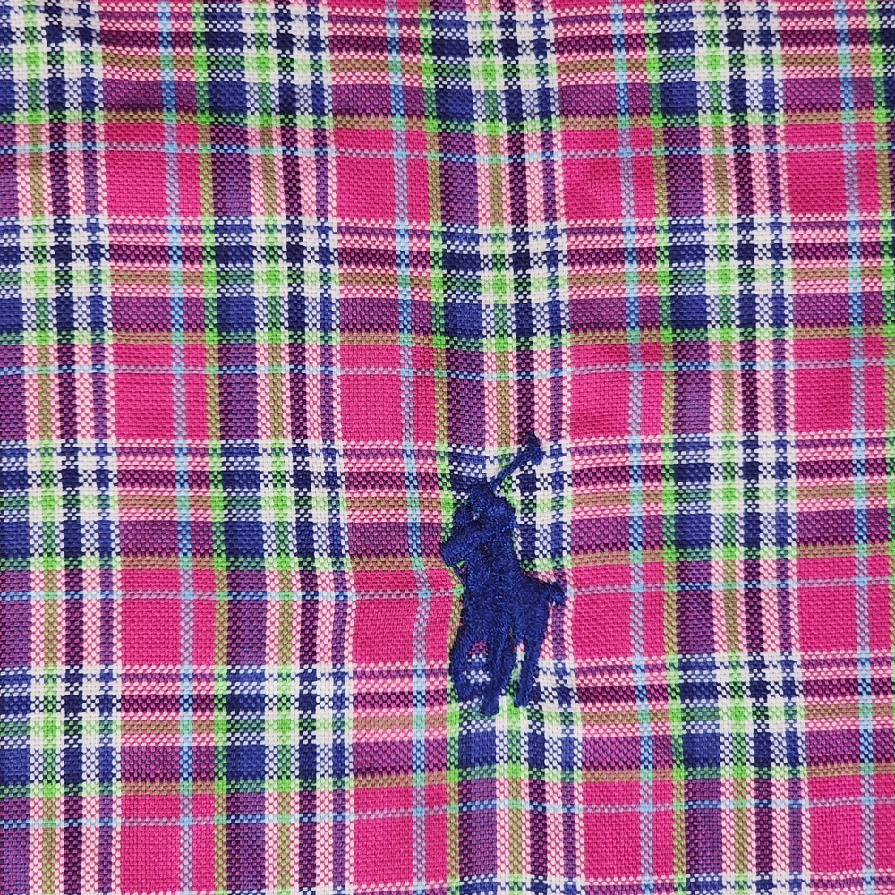 Ralph Lauren Plaid Shirt Men L Pink Multicolor Blue Pony Button Down Long-Sleeve - Picture 3 of 12